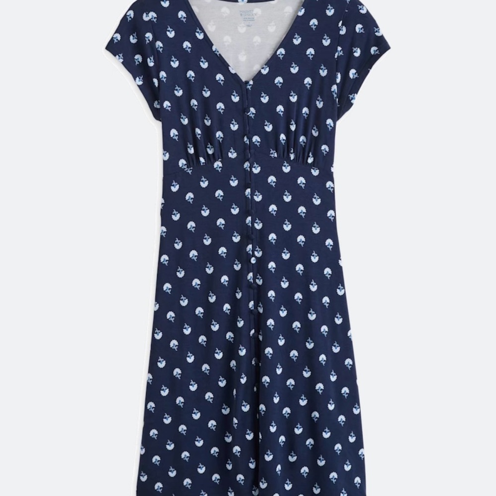 Market & Spruce Navy Dress with White Floral Design